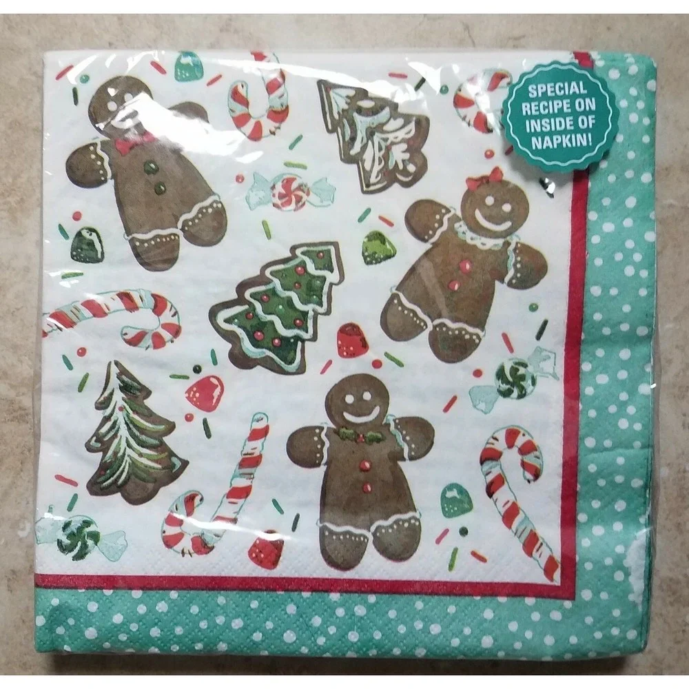 (2) The Pioneer Woman Christmas Gingerbread‎ Paper Dinner Napkins 20ct each NEW